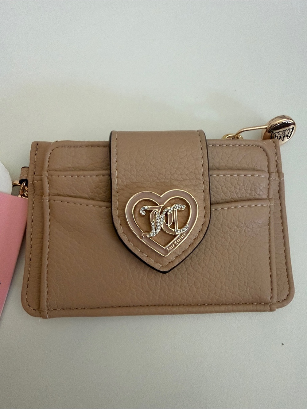 Juicy Couture Card & Key Holder with Gold Heart Logo